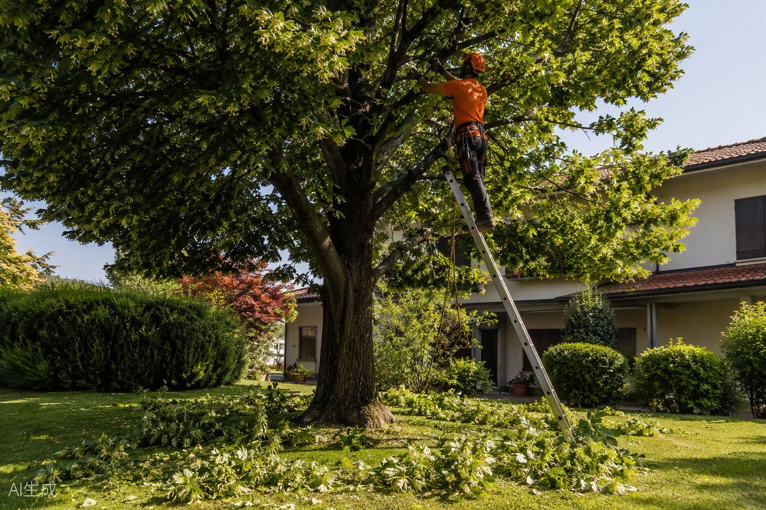 Potatura alberi a Monza in tree climbing